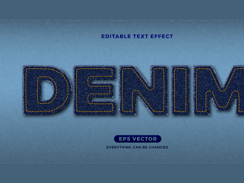 Denim editable text effect style vector
