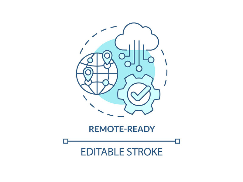 Remote-ready turquoise concept icon