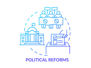 Political reforms blue gradient concept icon preview picture