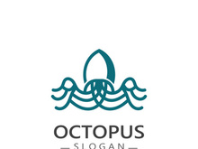 Octopus logo image design icon illustration animal vector