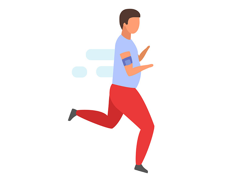 Male jogger flat vector illustration