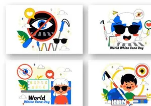 10 International White Cane Day Illustration