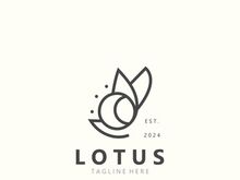 Lotus flower minimalist design, elegance Lotus flower logo template
