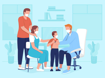 Pediatric appointment flat color vector illustration preview picture
