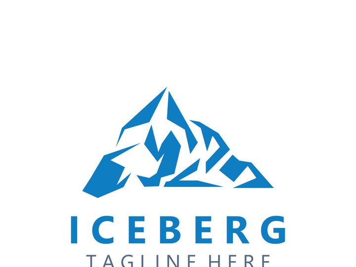 Iceberg Logo Design,simple ice mountain landscape Template vector Illustration