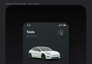Neumorphic UI Kit – Tesla App