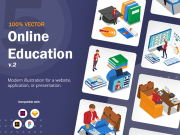Online education illustration v2 preview picture