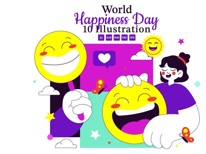 10 World Happiness Day Illustration