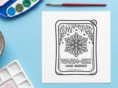 Ilustrasi seni garis pemanas tangan dengan desain kepingan salju untuk musim dingin hari Natal
