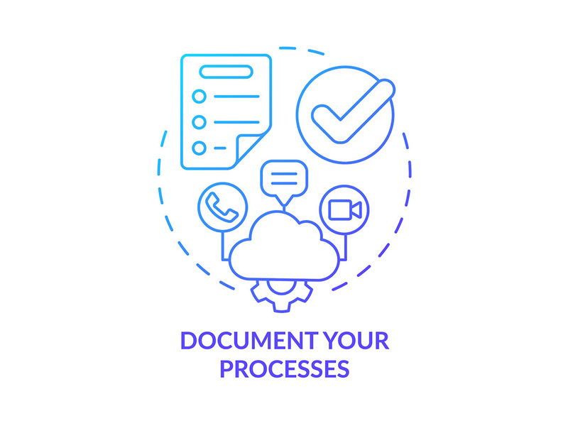 Document your processes blue gradient concept icon