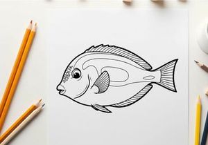 Stylized fish swimming vector illustration flat design