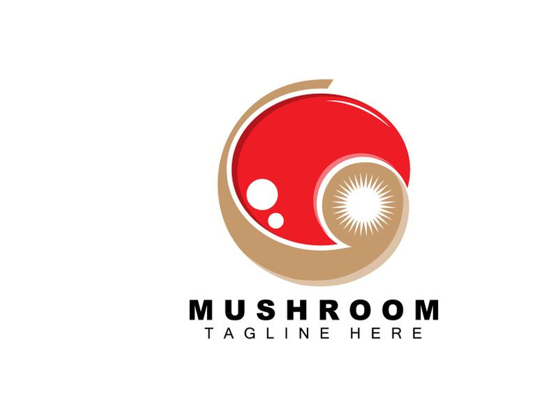 Mushroom Logo Design, Illustration of Cooking Ingredients, Vector Brand of Various Food Products