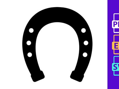 Black horseshoe symbol luck success isolated on white background