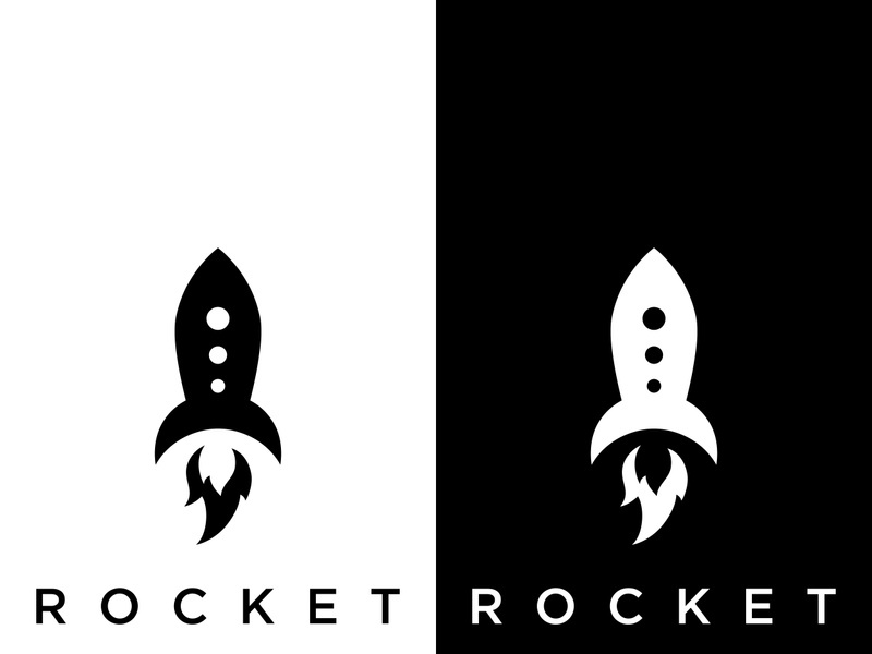 Creative and modern rocket logo,starship launch template.