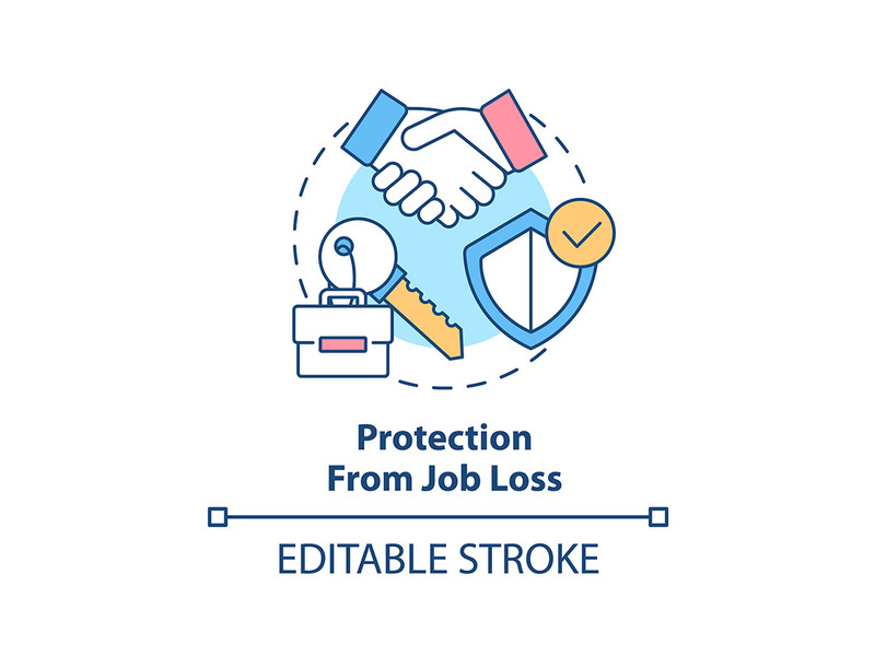 Protection from job loss concept icon