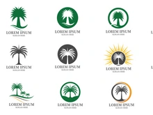 Date tree palm coconut logo vector