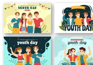 12 Happy International Youth Day Illustration