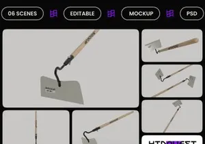 Long Handled Hoe Mockup