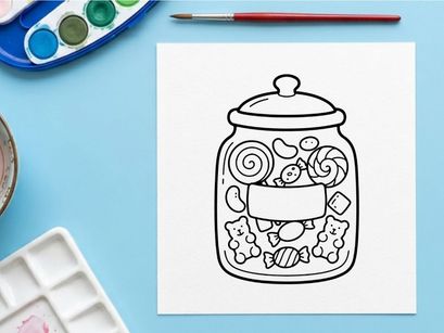 Halloween-Glas mit Süßigkeiten und Leckereien gefüllt. Spooky-Saison-Behälter überquillt mit Schokolade, Lollipops und Gummibärchen für Trick-o...