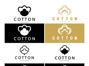 Soft natural organic cotton flower plant logo for cotton plantations, industries,business,textile,clothing and beauty,vector preview picture