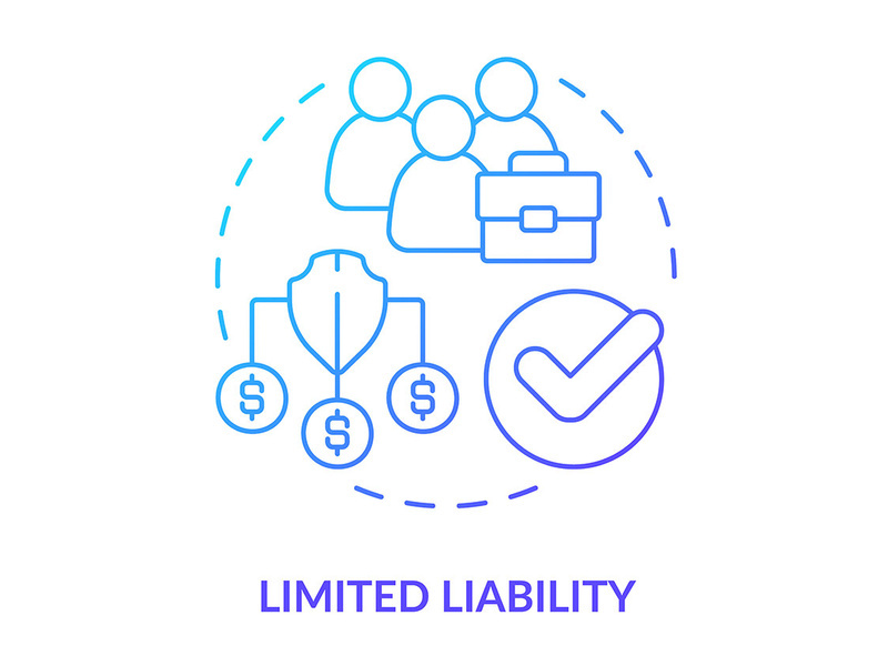 Limited liability blue gradient concept icon