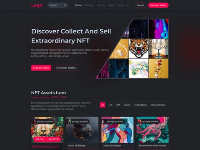 NFT Website Landing Page Template Design