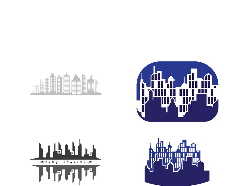 Modern city skyline icon silhouette vector illustration design
