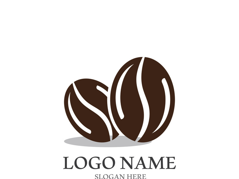 Coffee bean icon vector illustration template