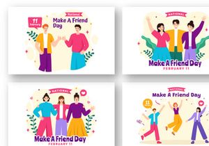 12 National Make a Friend Day Illustration