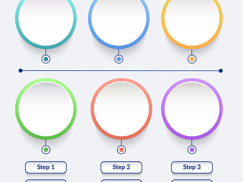 Circle vector infographic elements set in minimal style
