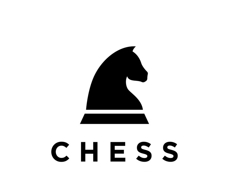 Chess strategy game logo with horse, king, pawn and rook. Logos for tournaments, chess teams and games.