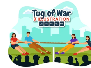 9 Tug of war Vector Illustration preview picture