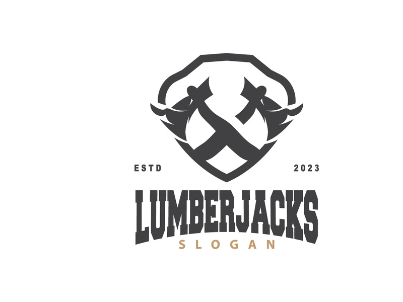 Ax Logo, Wood Cutting Tool Black Silhouette, Lumberjack Vector