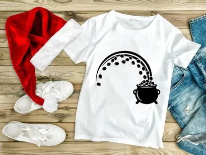 Black cauldron with rainbow bubbles magic fantasy potion illustration