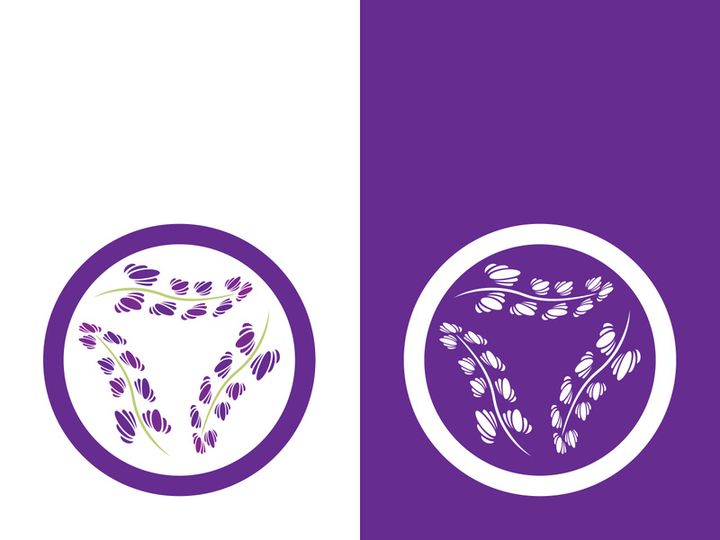 Fresh lavender flower logo vector flat design