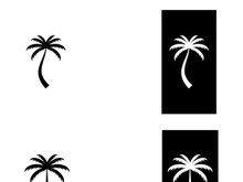 Palm tree summer logo design with creative ideas.
