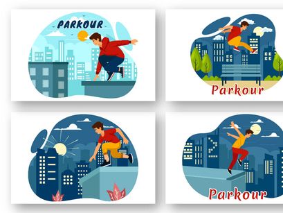 9 Parkour Sports Illustration