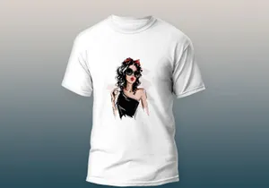 young woman in sunglasses shart Design