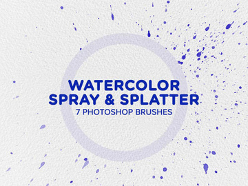 Watercolor Spray & Splatter Photoshop Brushes preview picture