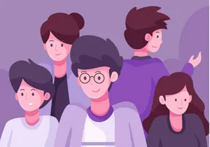 Smiling People Illustration Set