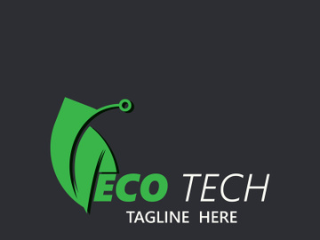 Eco technology business vector design modern. Nature technology logo with leaf and circuit tech minimalist vector illustration preview picture