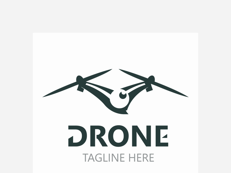 Drone aerial with camera vector template icon. logo photography drone vector. quadcopter flat style illustration