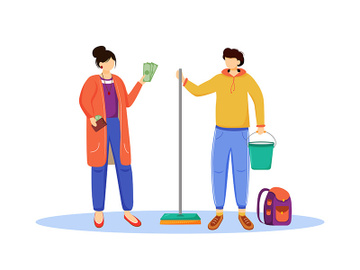 Earning money flat vector illustration preview picture