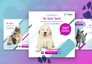 Pet Care Social Media Post template