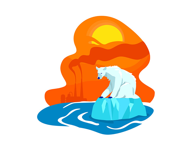 Climate change 2D vector web banner, poster