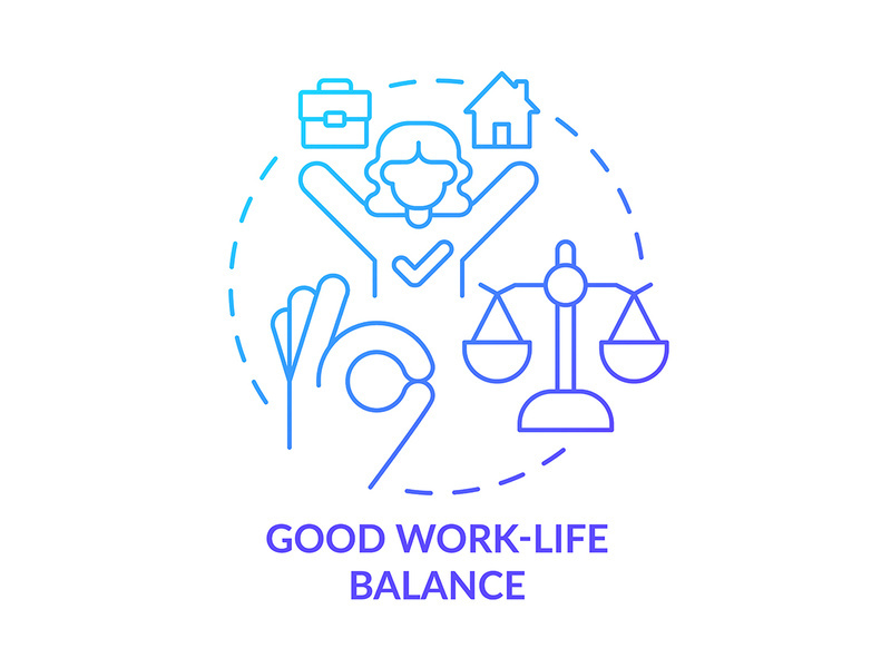 Good work-life balance blue gradient concept icon