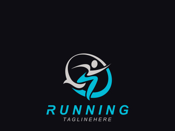 Running sport athlete logo design concept illustration template preview picture