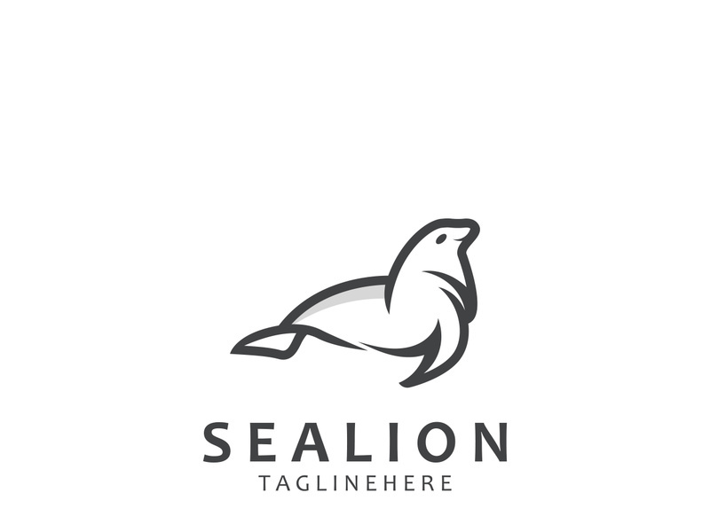 Sea lion mammal logo design animal sea illustration template