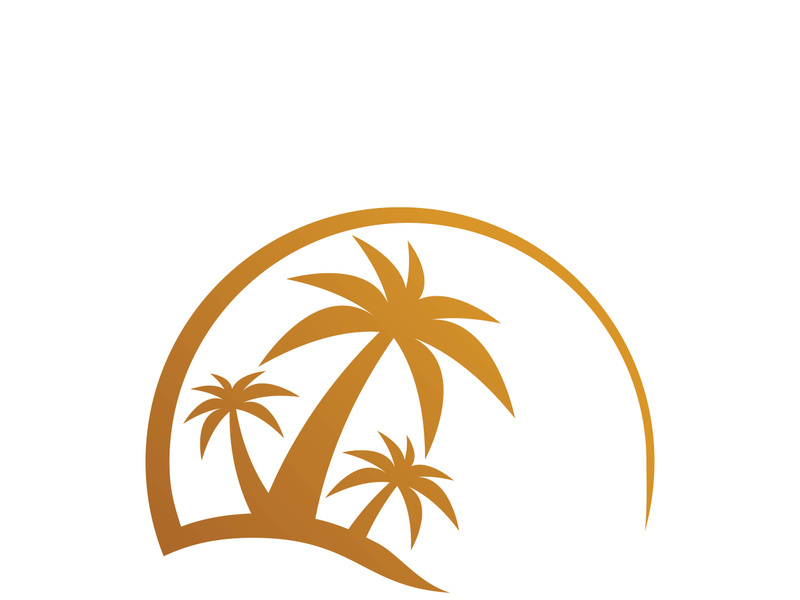 Palm tree summer logo template vector illustration