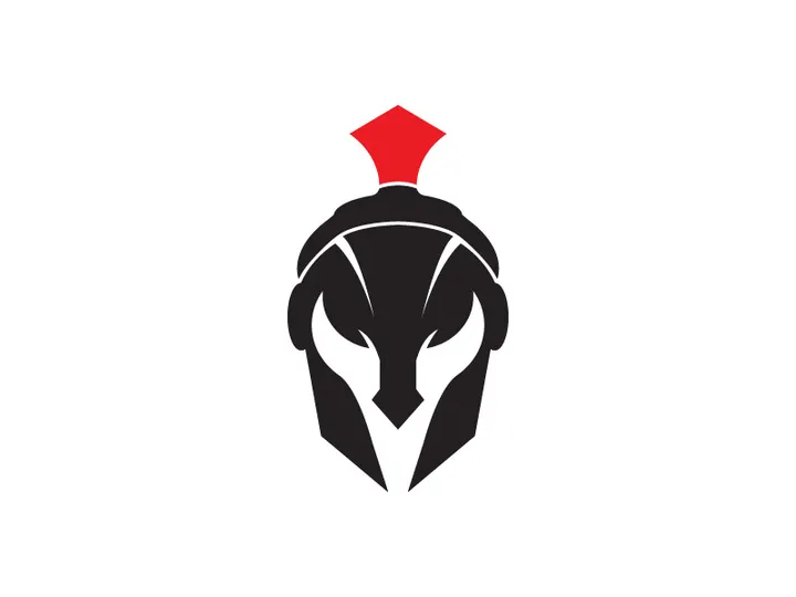 Spartan helmet icon illustration design